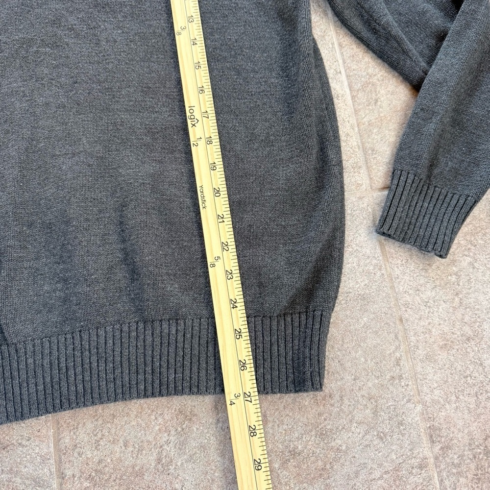 Oscar de la Renta Charcoal Quarter Zip-Up Men’s Sweater Size Medium - Picture 6 of 8
